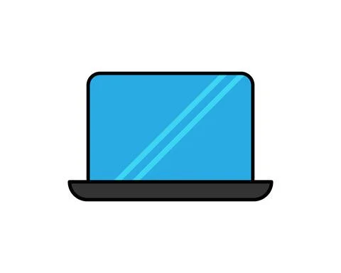 Laptop icon vector illustration. Linear symbol with thin outline. The thickne Stock Illustration