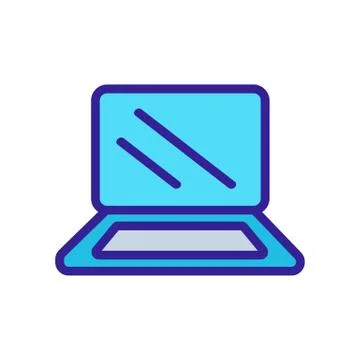Laptop icon vector. Isolated contour symbol illustration Stockillustratie
