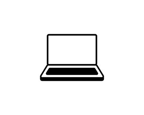 Laptop Icon Vector. Simple flat symbol. Perfect Black pictogram illustration  Stock Illustration