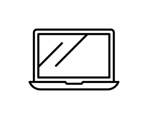 Laptop Icon Vector. Simple flat symbol. Perfect Black pictogram illustration  Stock Illustration