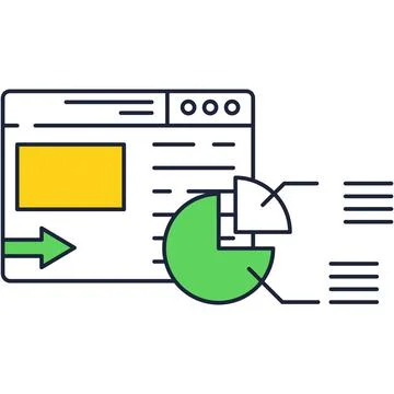 Laptop icon with vector software and analytics Illustrazione stock