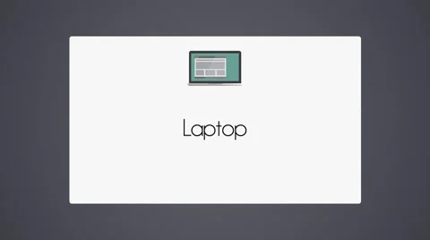 Laptop icon on white background Stock Footage 40730424