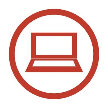 Laptop Icon on white background. Stock Illustration