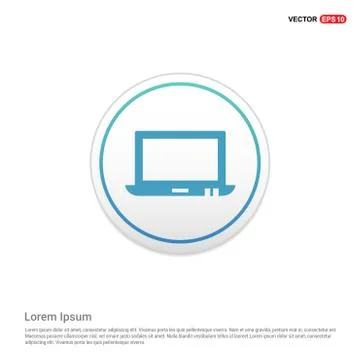 Laptop Icon - white circle button イラスト素材