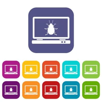 Laptop icons set Stock Illustration
