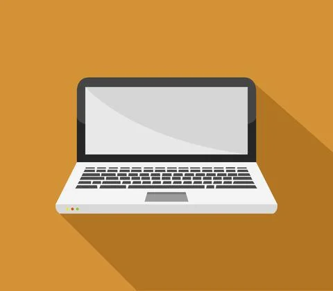 Laptop illustrated in vector on white background Stock Illustration