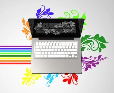 The laptop Stock Illustration