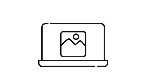 Laptop with image icon on screen 库存插图