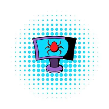 Laptop is infected by malware icon 스톡 일러스트