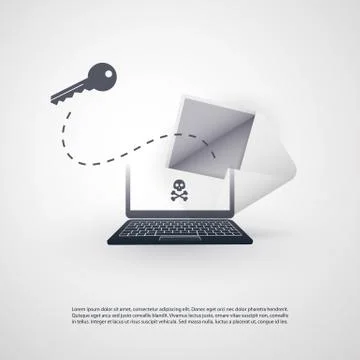Laptop Infected with Trojan by E-mail 스톡 일러스트