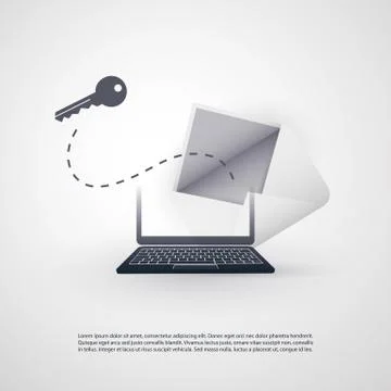 Laptop Infected with Trojan by E-mail 스톡 일러스트