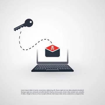Laptop Infected with Trojan by E-mail イラスト素材