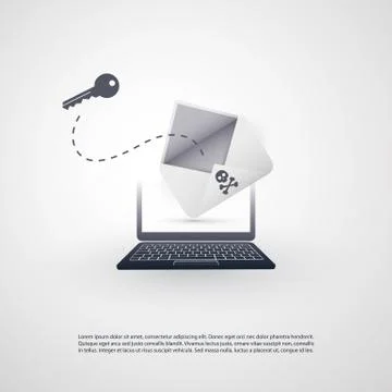 Laptop Infected with Trojan by E-mail イラスト素材
