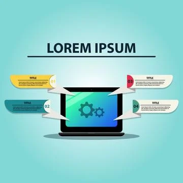 Laptop Info graphic template vector illustration Stock Illustration