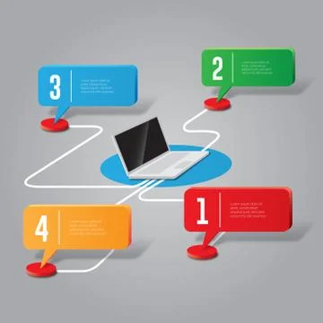 Laptop infographic Illustrazione stock