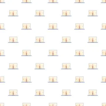 Laptop with information icon seamless pattern Stock Illustration