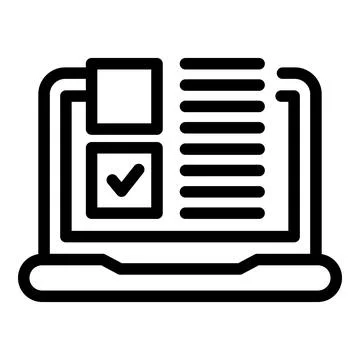 Laptop integrity icon outline vector. Core mission Stock Illustration