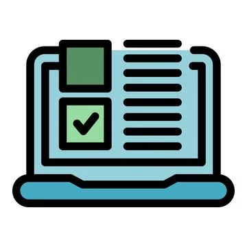 Laptop integrity icon vector flat Stock Illustration