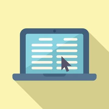 Laptop interaction icon flat vector. Business digital Illustrazione stock
