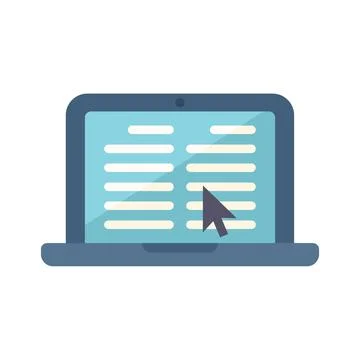 Laptop interaction icon flat vector. Business digital 스톡 일러스트