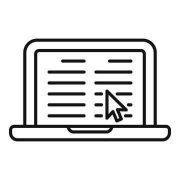Laptop interaction icon outline vector. Business digital 스톡 일러스트
