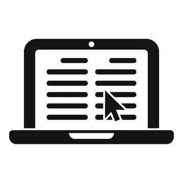 Laptop interaction icon simple vector. Business digital Illustrazione stock