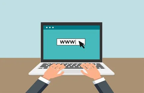 Laptop with internet connection vector icon, isolated illustration. Technology Stock Illustration