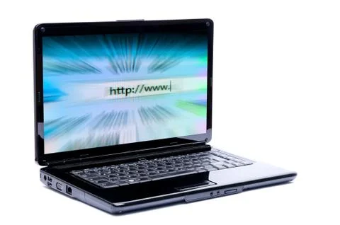Laptop with internet Stock Photos