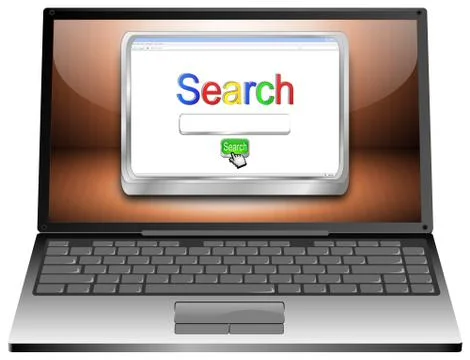 Laptop with Internet Search engine browser window Stock-Illustration