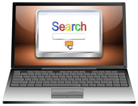 Laptop with Internet Search engine browser window Stock-Illustration