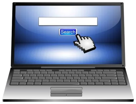Laptop with internet web search engine Stock-Illustration