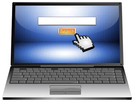 Laptop with internet web search engine Stock-Illustration