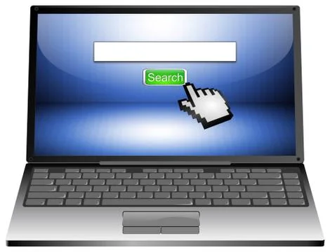 Laptop with internet web search engine Stock-Illustration