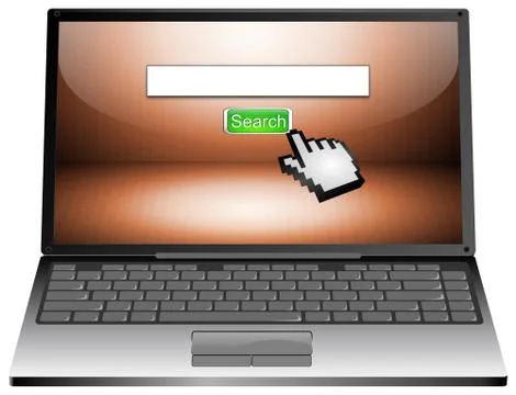 Laptop with internet web search engine Stock-Illustration