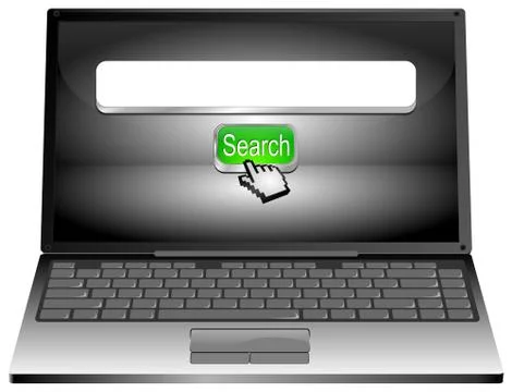 Laptop with internet web search engine 스톡 일러스트