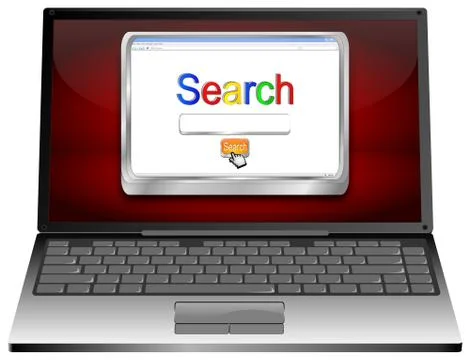 Laptop with internet web search engine Stock-Illustration