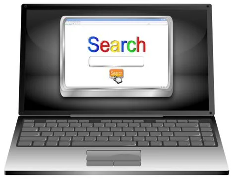 Laptop with internet web search engine Stock-Illustration