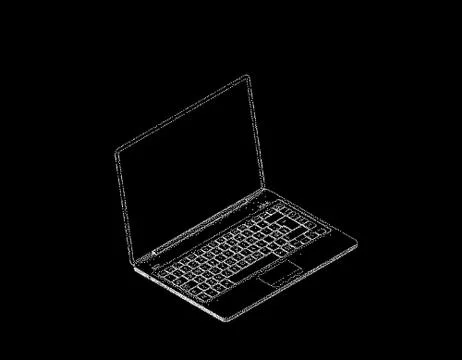 Laptop. Isolated on black background. Vector illustration. Stock Illustration