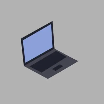 Laptop isolated on gray background Stock Illustration