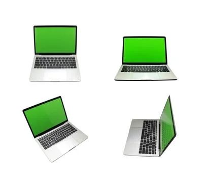 Laptop isolated on white background Stock Photos