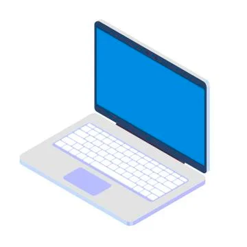 Laptop isolated on white background. Vector illustration. EPS 10. Stock Illustration