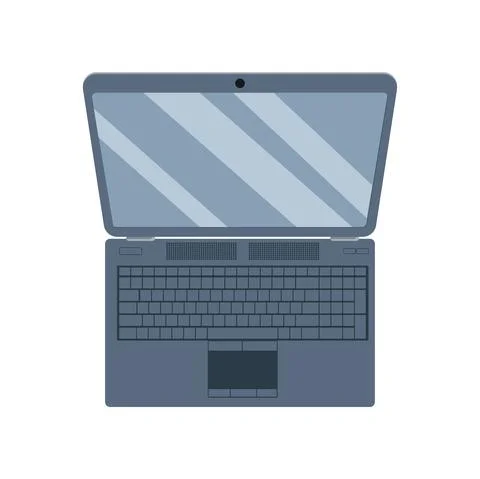 Laptop Isolated on White Background. Vector Illustration. Stock Illustration