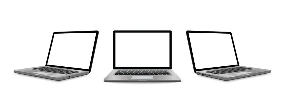 Laptop isolated on white background. Vector Illustration. Stock Illustration