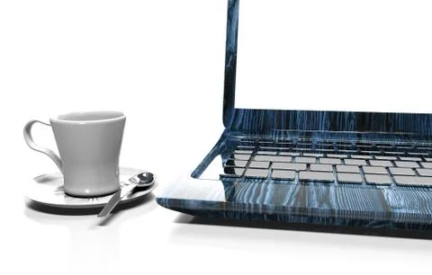 Laptop isolated on white with clipping path, 3d render Stock Illustration