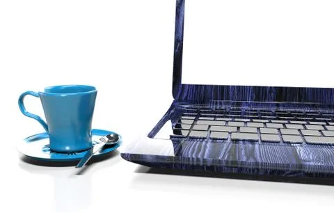 Laptop isolated on white with clipping path, 3d render Stock Illustration