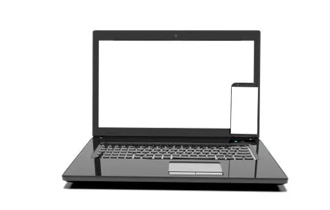 Laptop isolated on white with clipping path, 3d render Stock Illustration