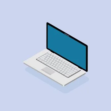 Laptop isometric vector.3d computer with keyboard.Smart notebook 스톡 일러스트
