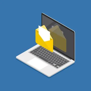 Laptop isometric view Stock Illustration