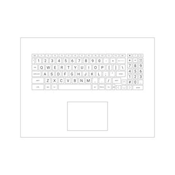 Laptop keyboard and touchpad layout vector illustration Stock Illustration