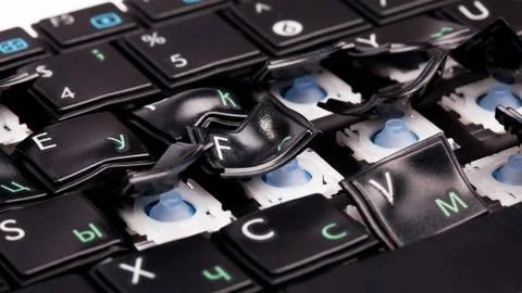 Laptop keyboard with distorted keys Stock Photos
